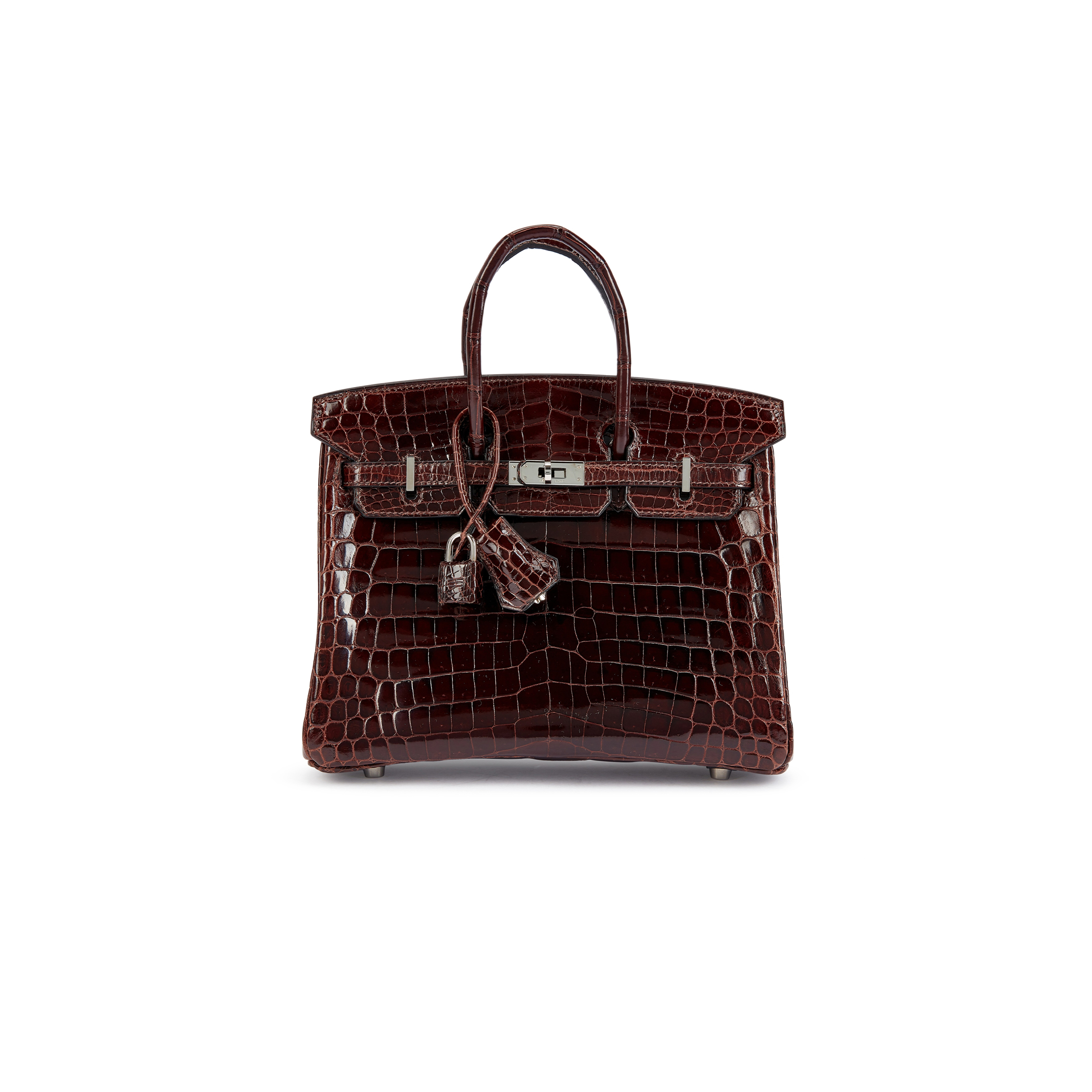 H**mes master birkin 30 crocodile leather bordeaux red silver buckle h041367ck9o (30*22*16cm)